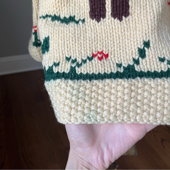 Vintage Cream Cardigan with Colorful Patterns - Picture 11 of 14